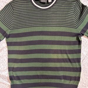 Paul Smith Black and Green Striped Knitwear